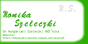 monika szeleczki business card